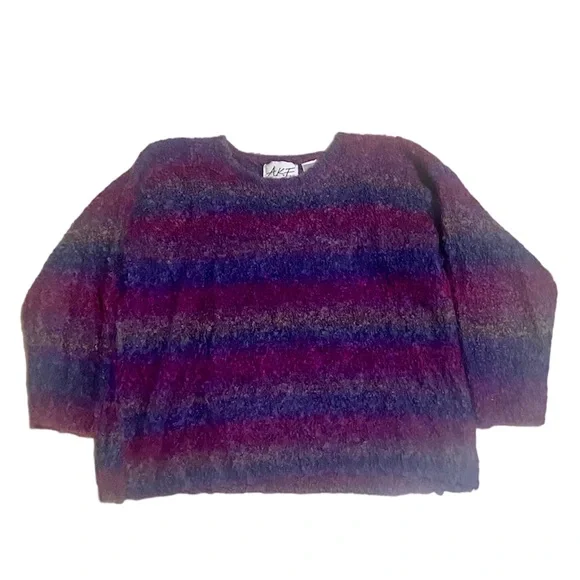 Vintage Mohair A.K.F. New York Women’s Stripped Sweater Size Medium - Picture 1 of 8